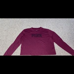 Burgundy long sleeve pink shirt!